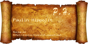 Paulin Hippolit névjegykártya